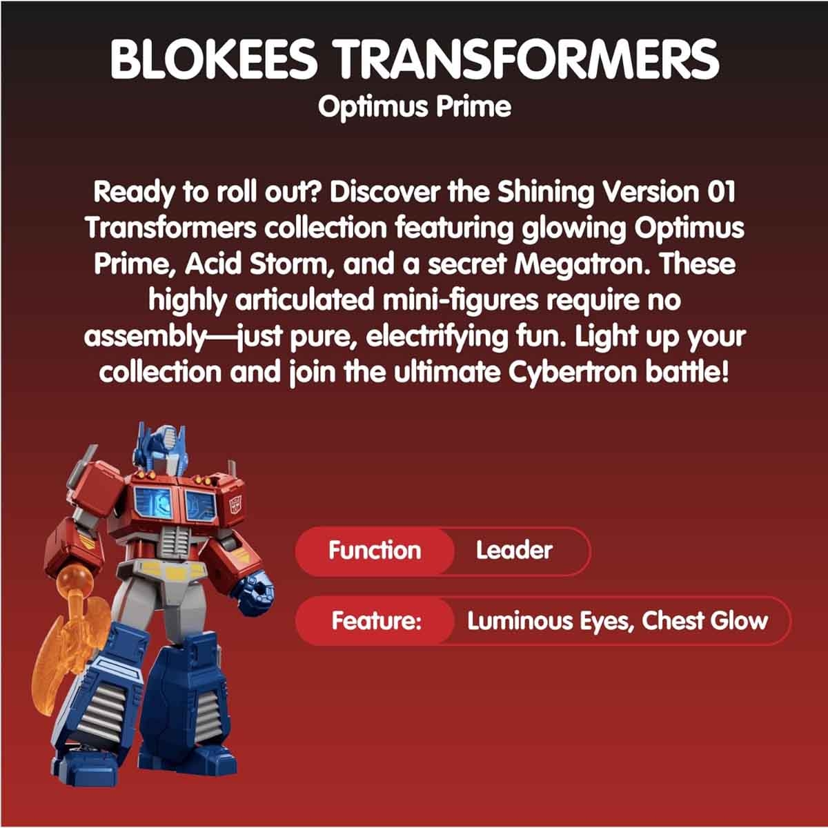 Blokees Transformers 71121 Shining Version 01 Shining Attack Assorted Action Figure Model Kit Unisex, 13+ Years