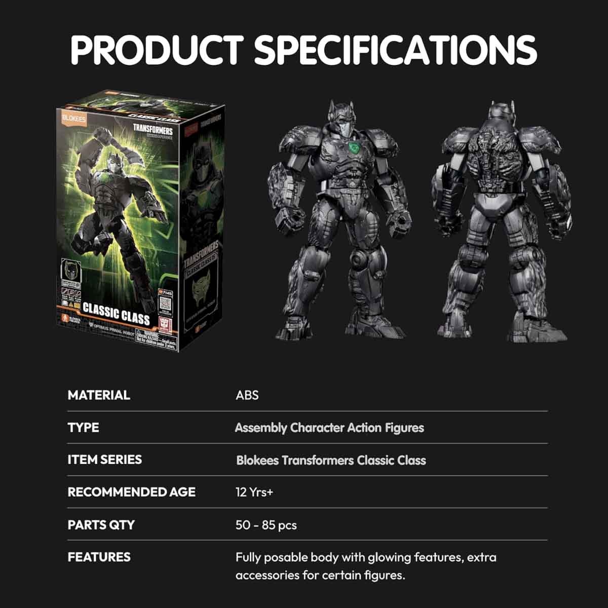 بلوكيس ترانسفورمرز 71145 كلاسيك كلاس 05 أوبتيموس برايمال روبوت مجسم أكشن قابل للتجميع – للجنسين، 13+ سنة