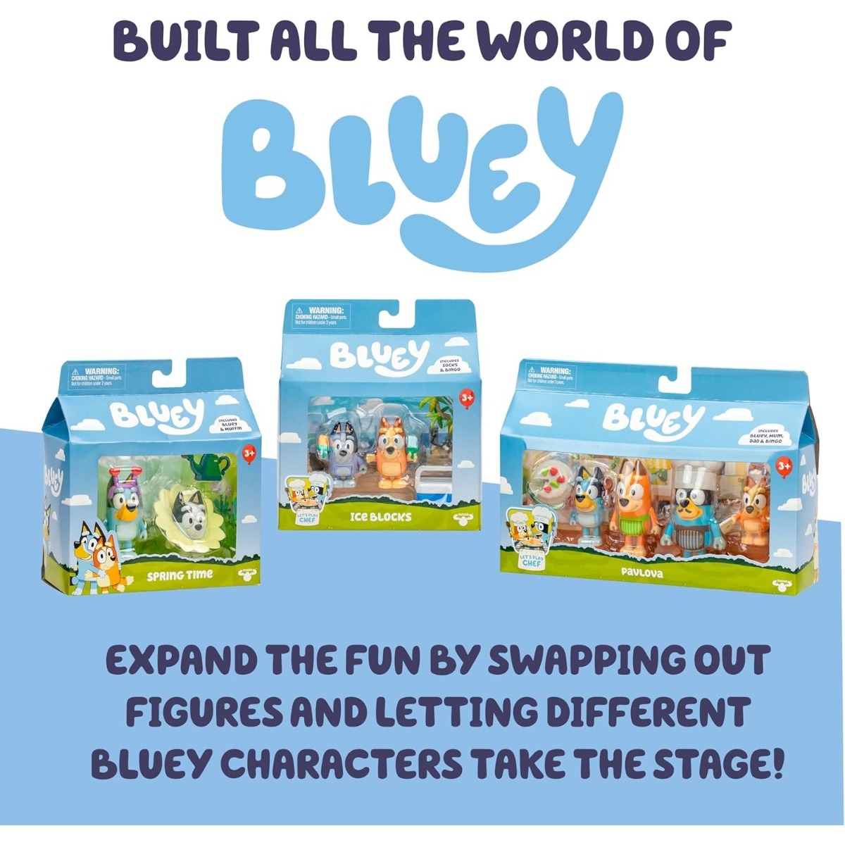 Bluey 2-Piece S14 Rug Island Action Figure Set Unisex, 3-4 Years