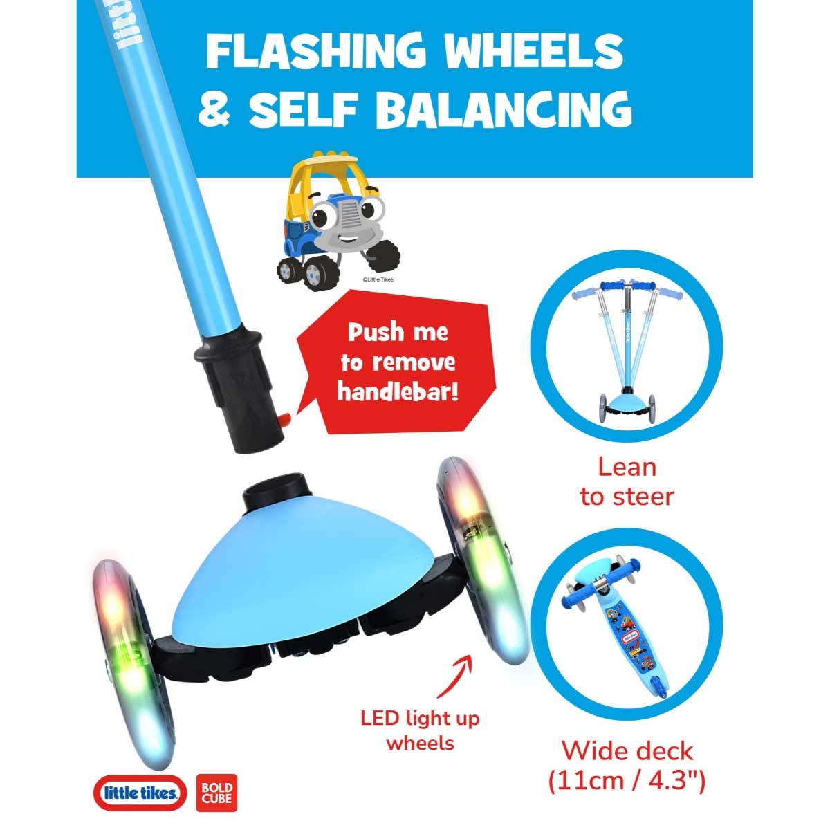 بولد كيوب ليتل تايكس سكوتر تيني كلاسيكي بثلاث عجلات للجنسين، 3-4 سنوات