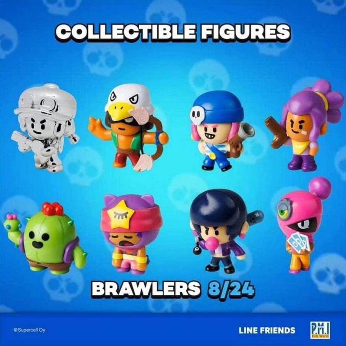 Brawl Stars Blister Assorted Action Figure Unisex, 3-4 Years, Pack of 8