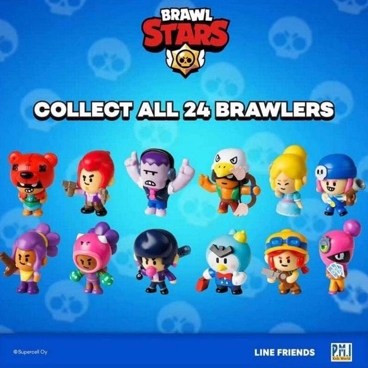 Brawl Stars Blister Assorted Action Figure Unisex, 3-4 Years, Pack of 8