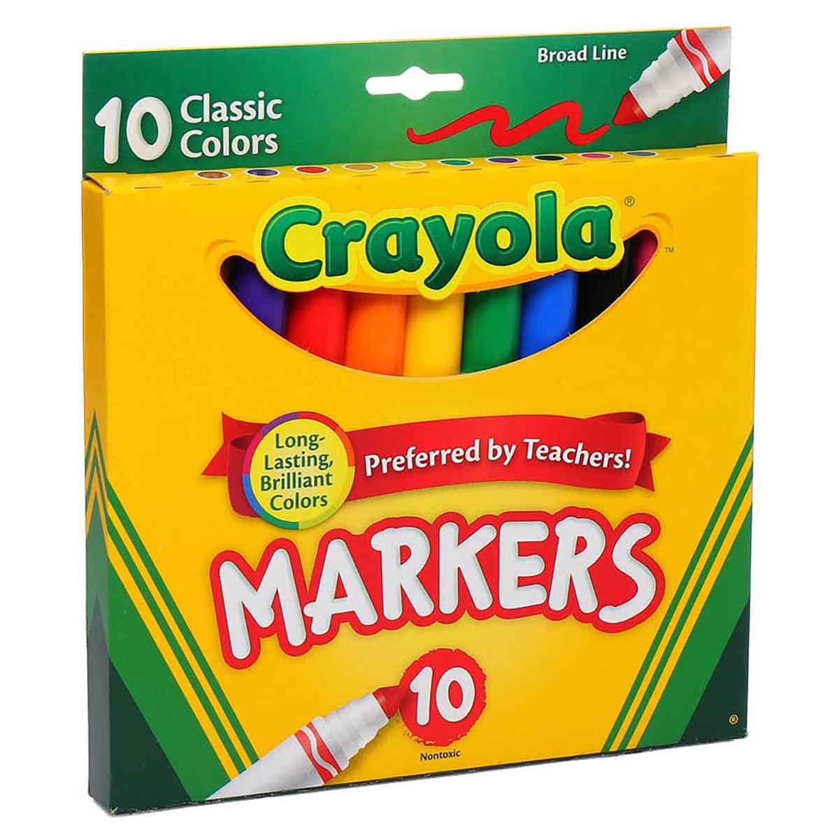 كرايولا أقلام تحديد عريضة غير سامة للجنسين من عمر 3-4 سنوات