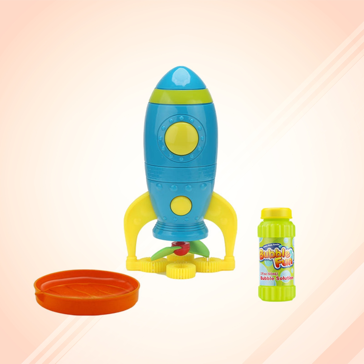 Bubble Fun Battery Operated Assorted Rocket Bubble Maker with Solution Unisex, 3-4 Years