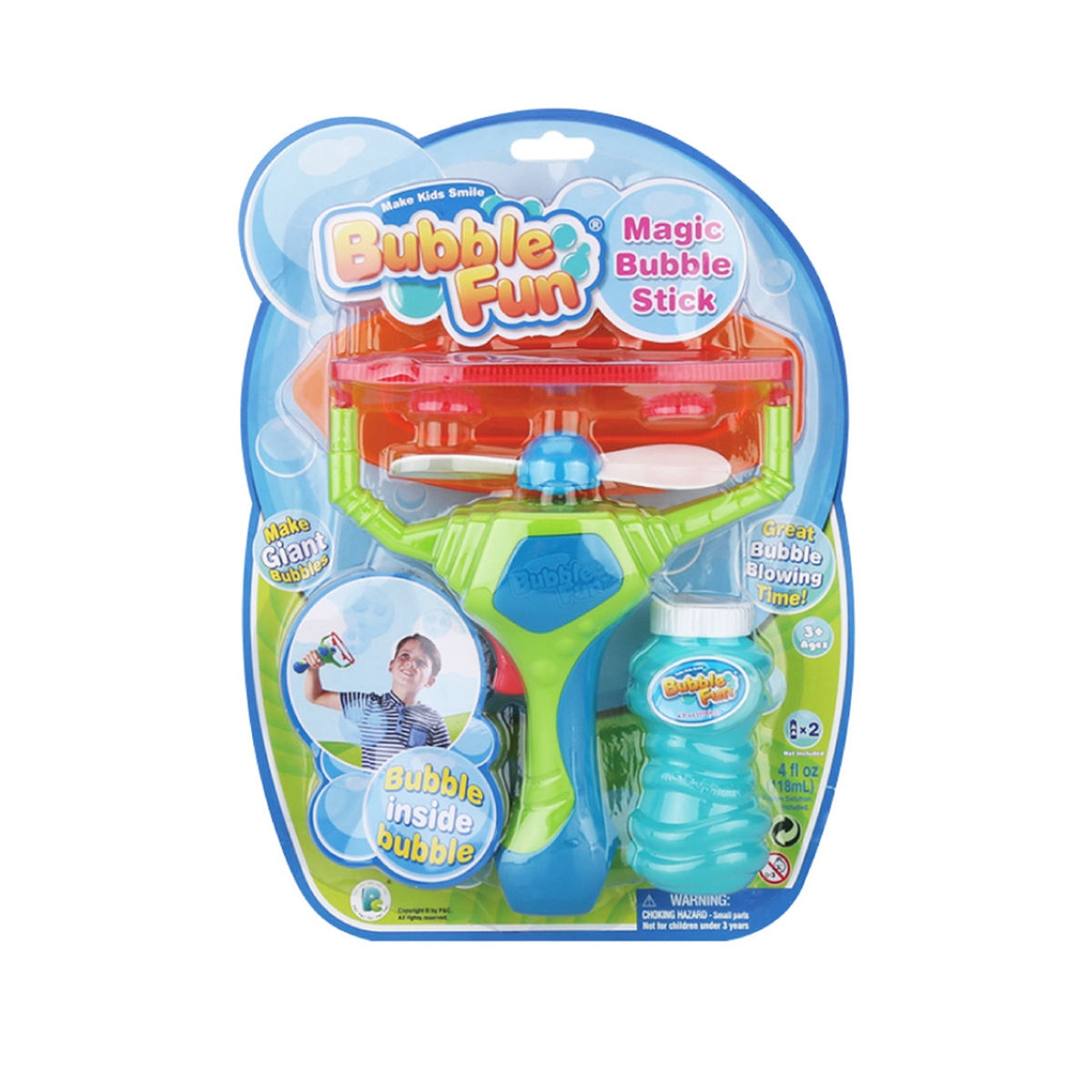 Bubble Fun Battery Operated Magic Bubble Wand with Solution Unisex, 3-4 Years