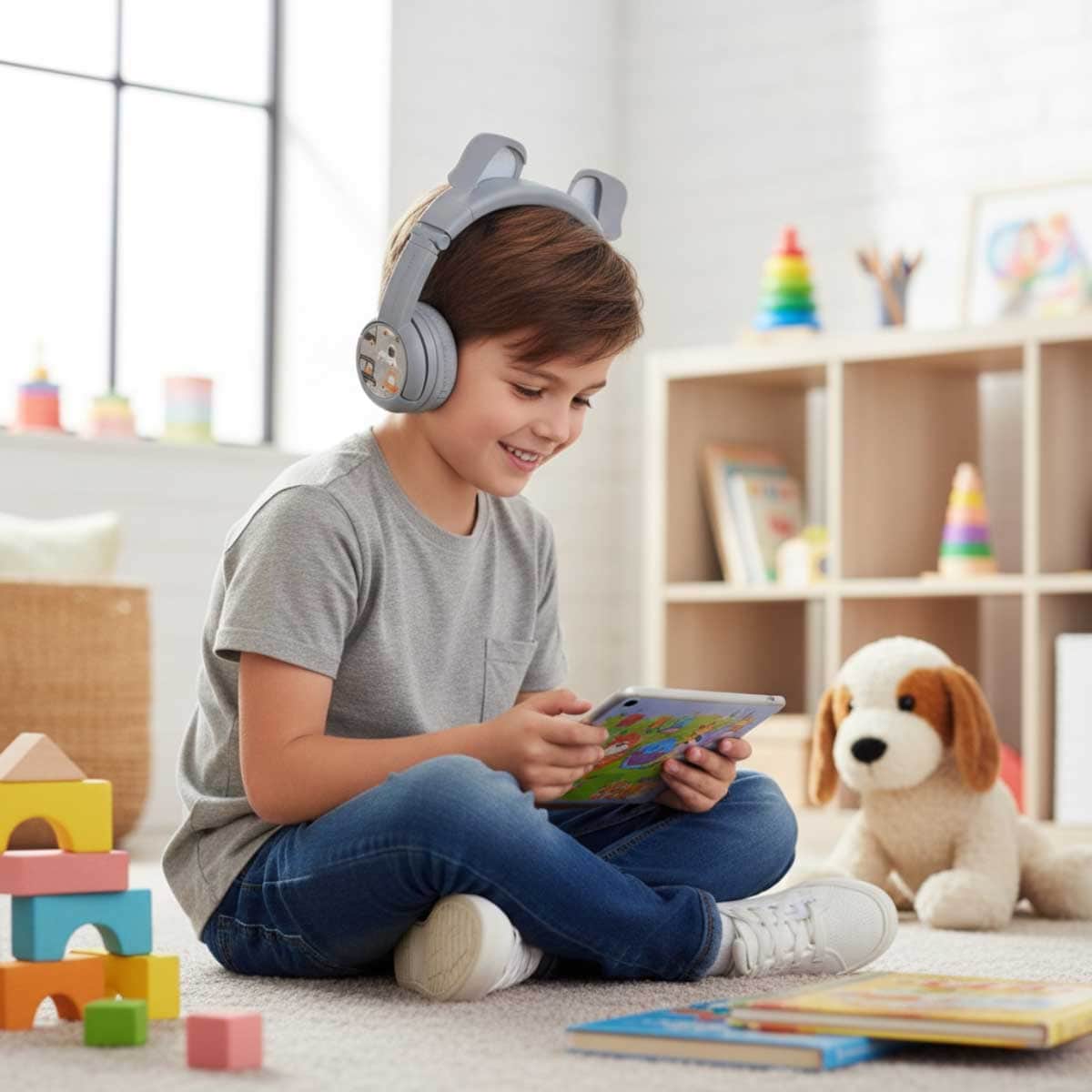 بادي فونز سماعات رأس لاسلكية فوق الأذن بلاي إيرز بلس بتصميم الكلب