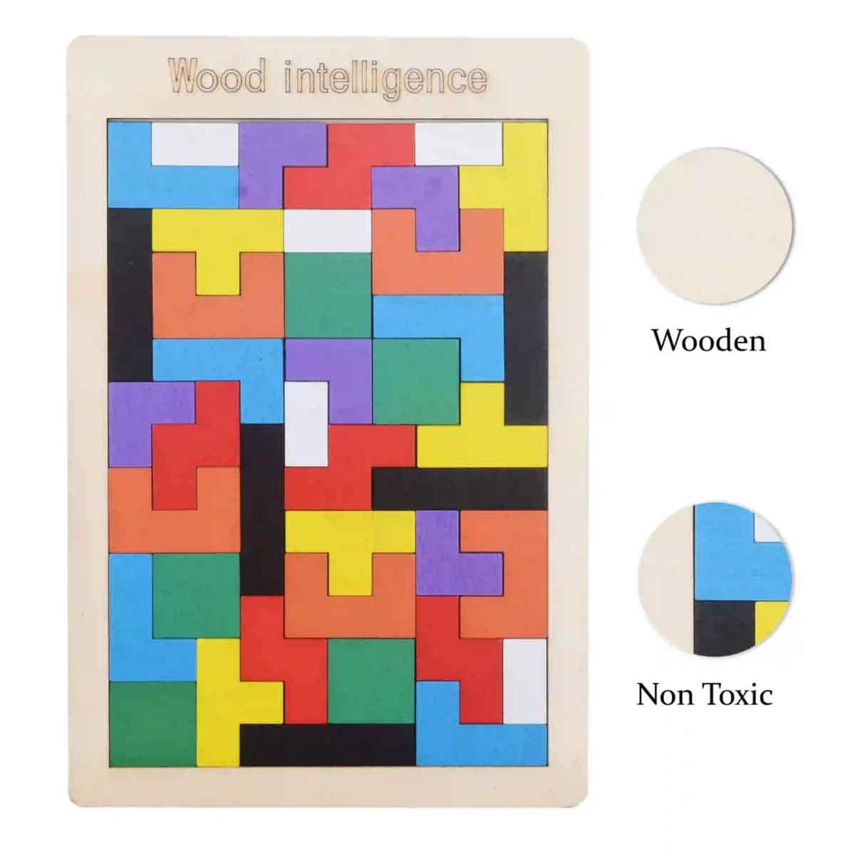 Building Blocks Wooden Puzzle Board Unisex, 3-4 Years