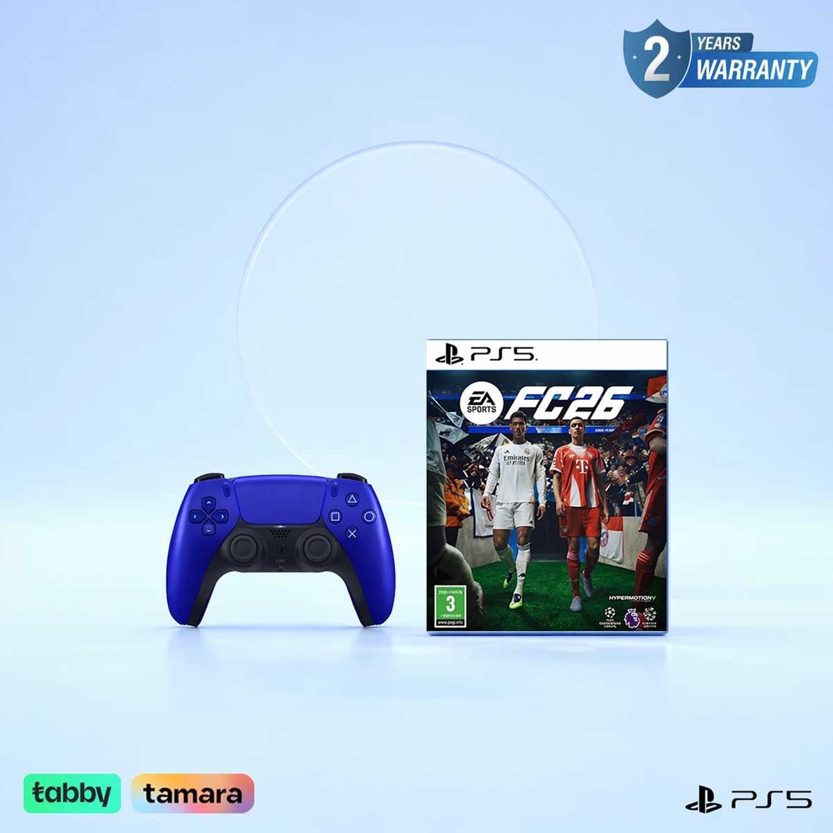Sony DualSense Wireless Controller Cobalt Blue for PS5 with FC26 Video Game Bundle