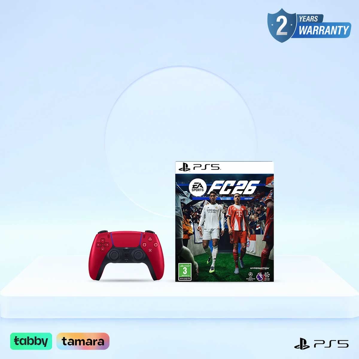 Sony DualSense Wireless Controller Red for PS5 with FC26 Video Game Bundle