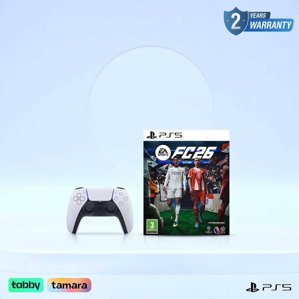 Sony DualSense Wireless Controller White for PS5 with FC26 Video Game Bundle