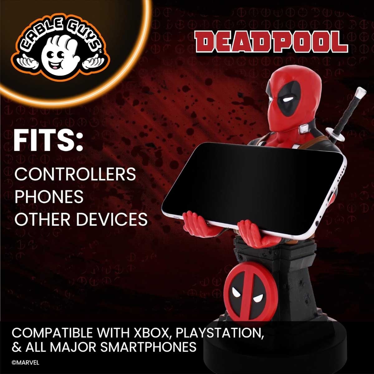 Cable Guys Deadpool Controller & Phone Holder with Charging Cable
