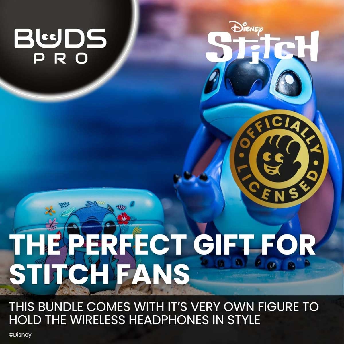 Cable Guys Disney Lilo & Stitch Pro True Wireless Earbuds with Holder Set