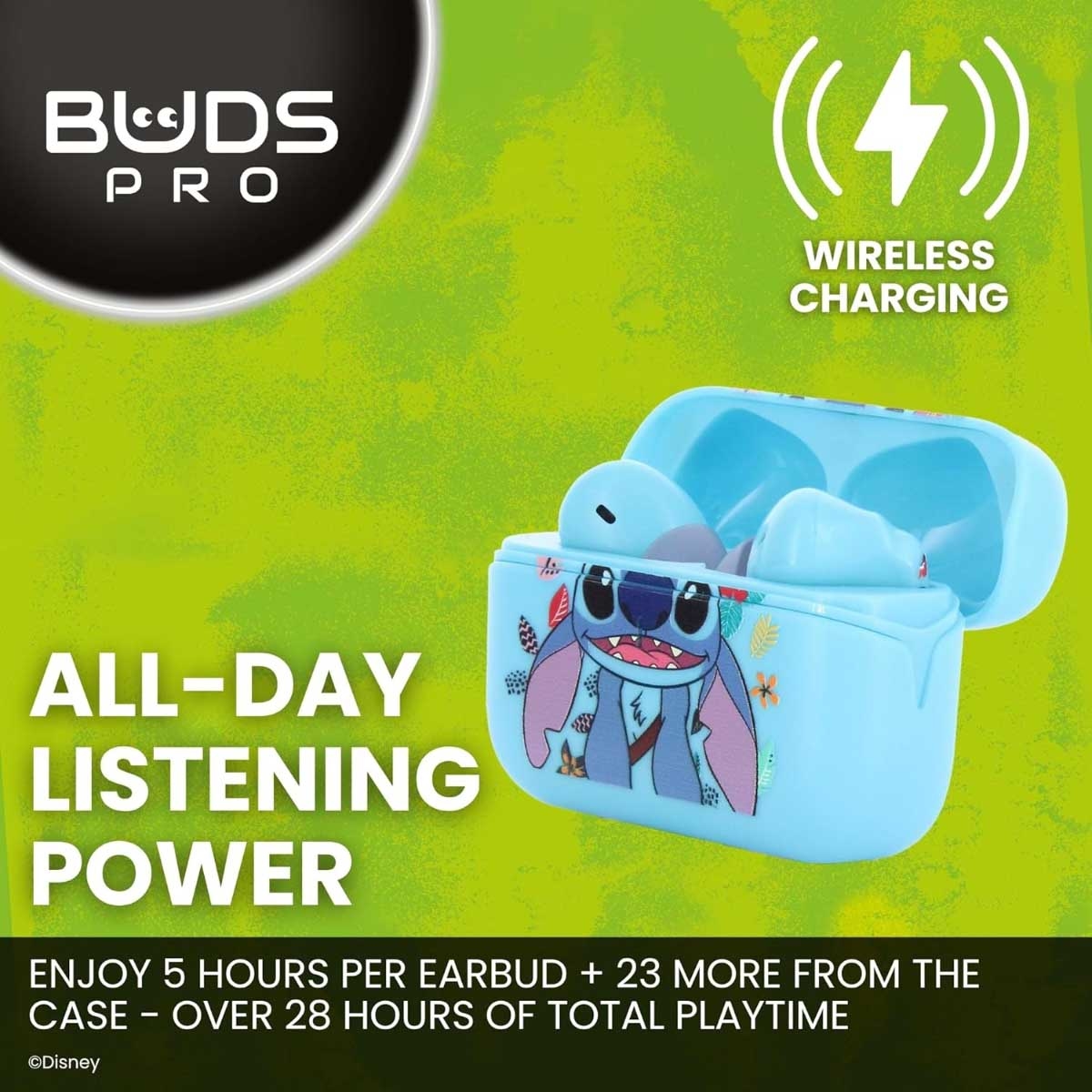 Cable Guys Disney Lilo & Stitch Pro True Wireless Earbuds with Holder Set