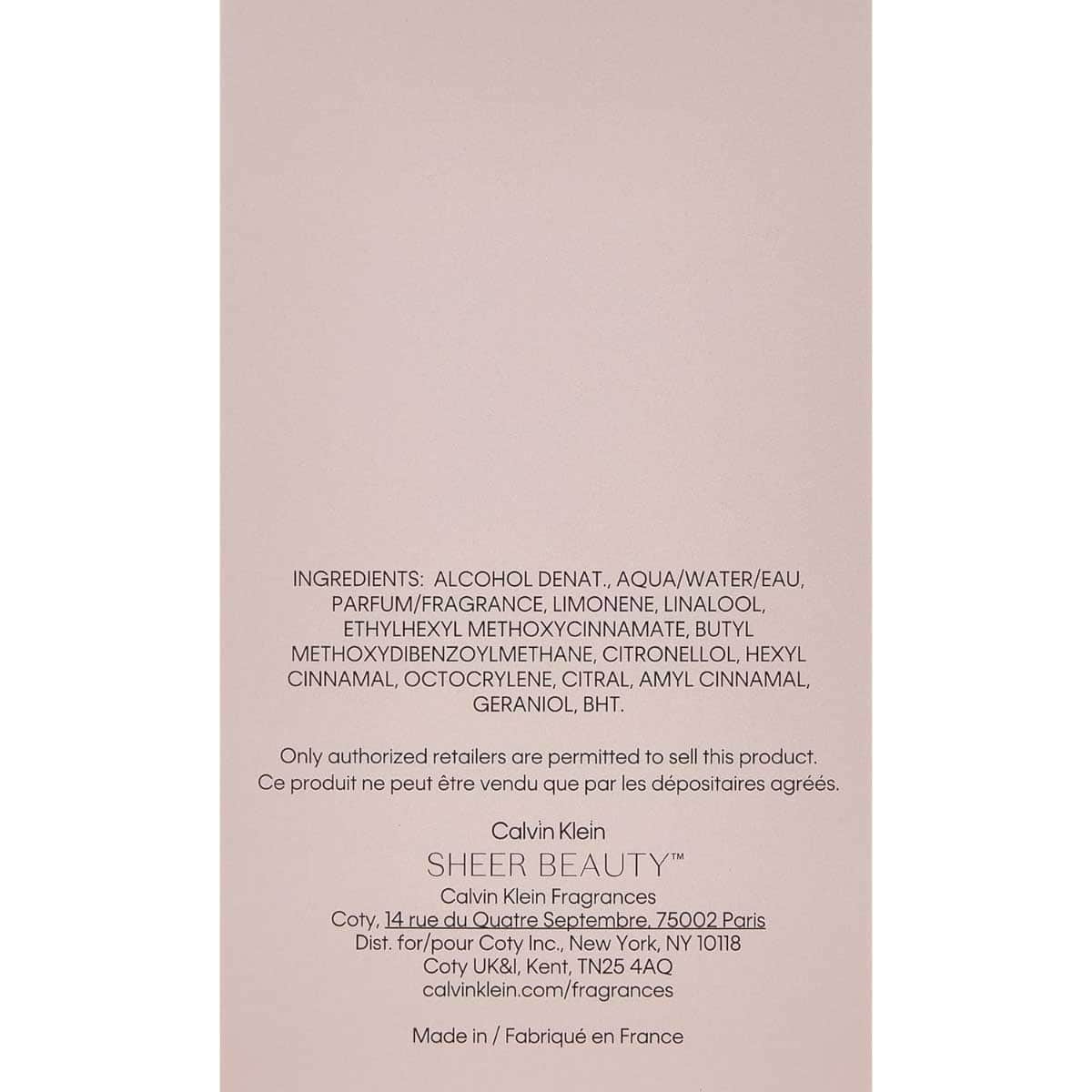 Calvin Klein Sheer Beauty Eau De Toilette for Women