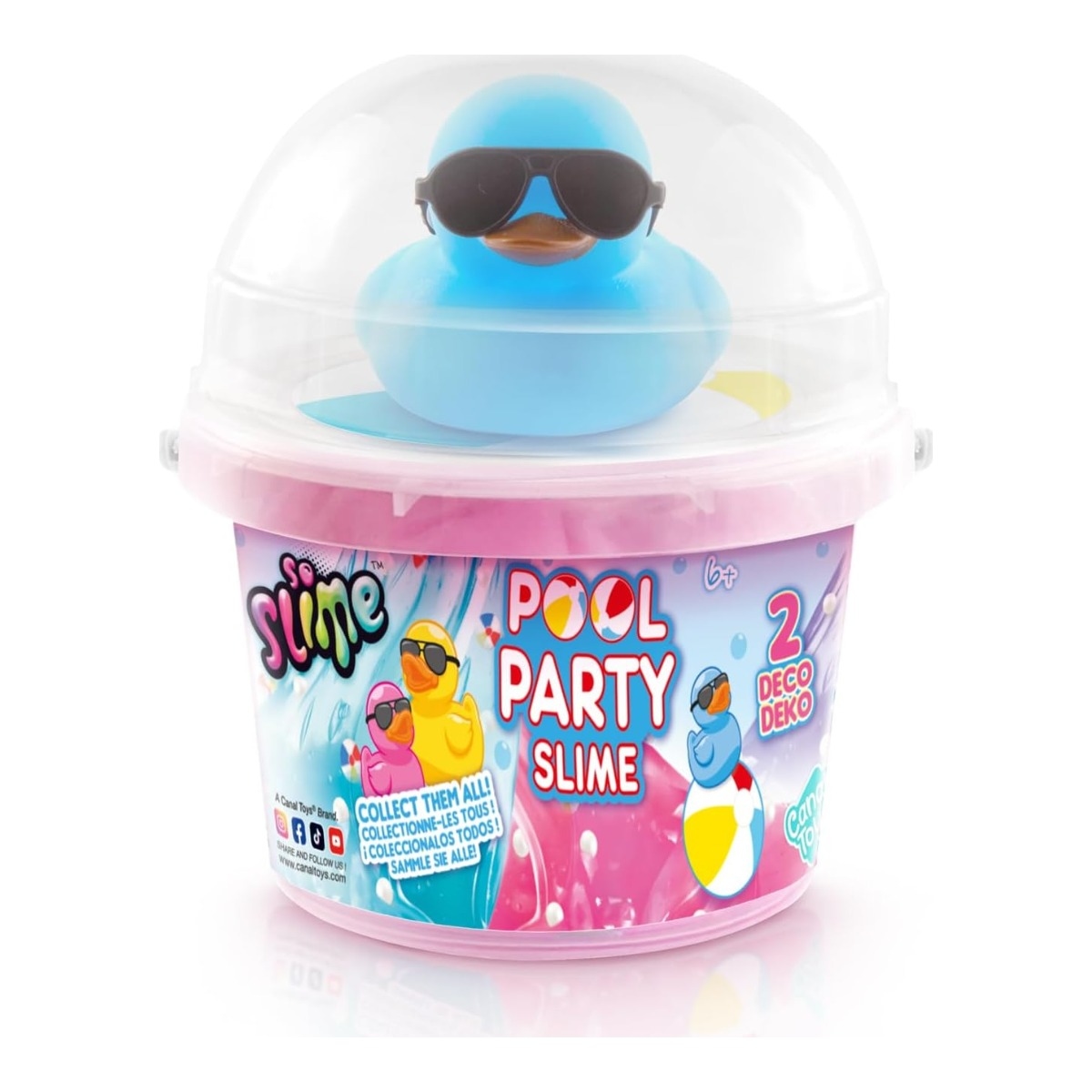 Canal Toys Ducky Pool Party Bucket Assorted Slime Playet Unisex, 6-8 Years