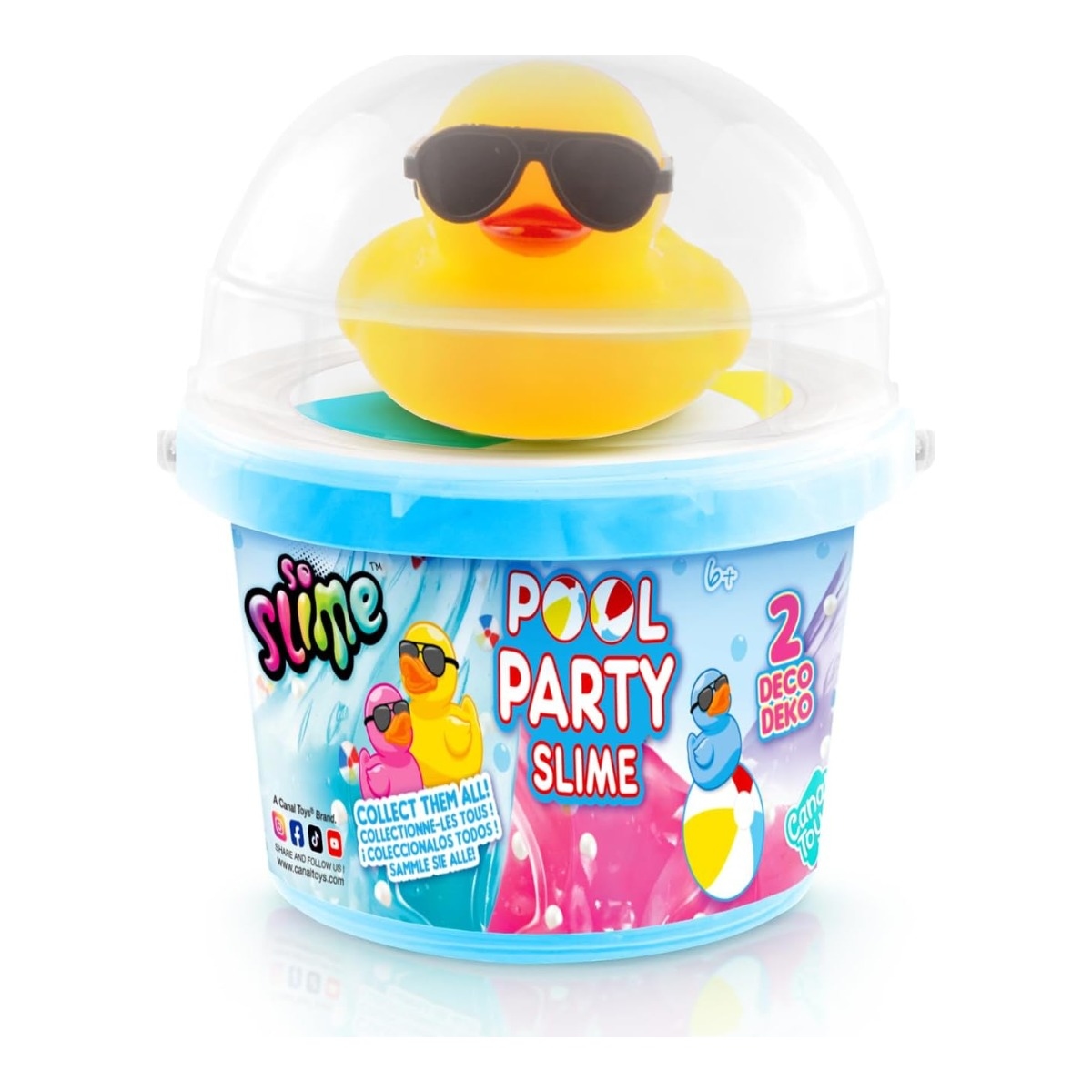 Canal Toys Ducky Pool Party Bucket Assorted Slime Playet Unisex, 6-8 Years