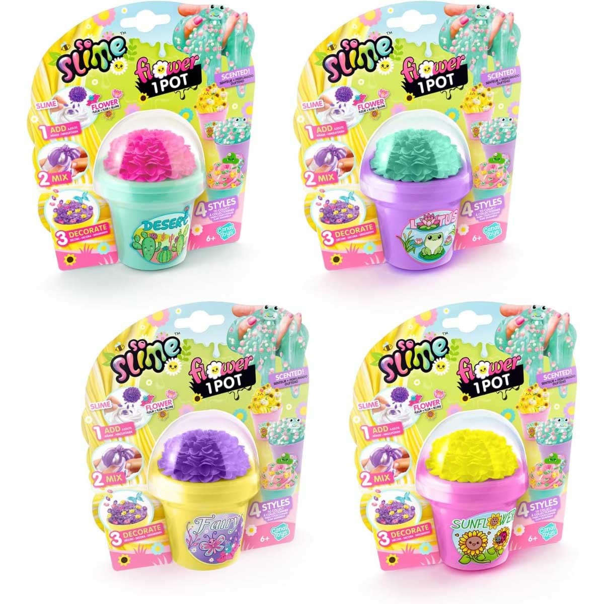 Canal Toys Flower Pot Assorted Slime Playset Unisex, 6-8 Years