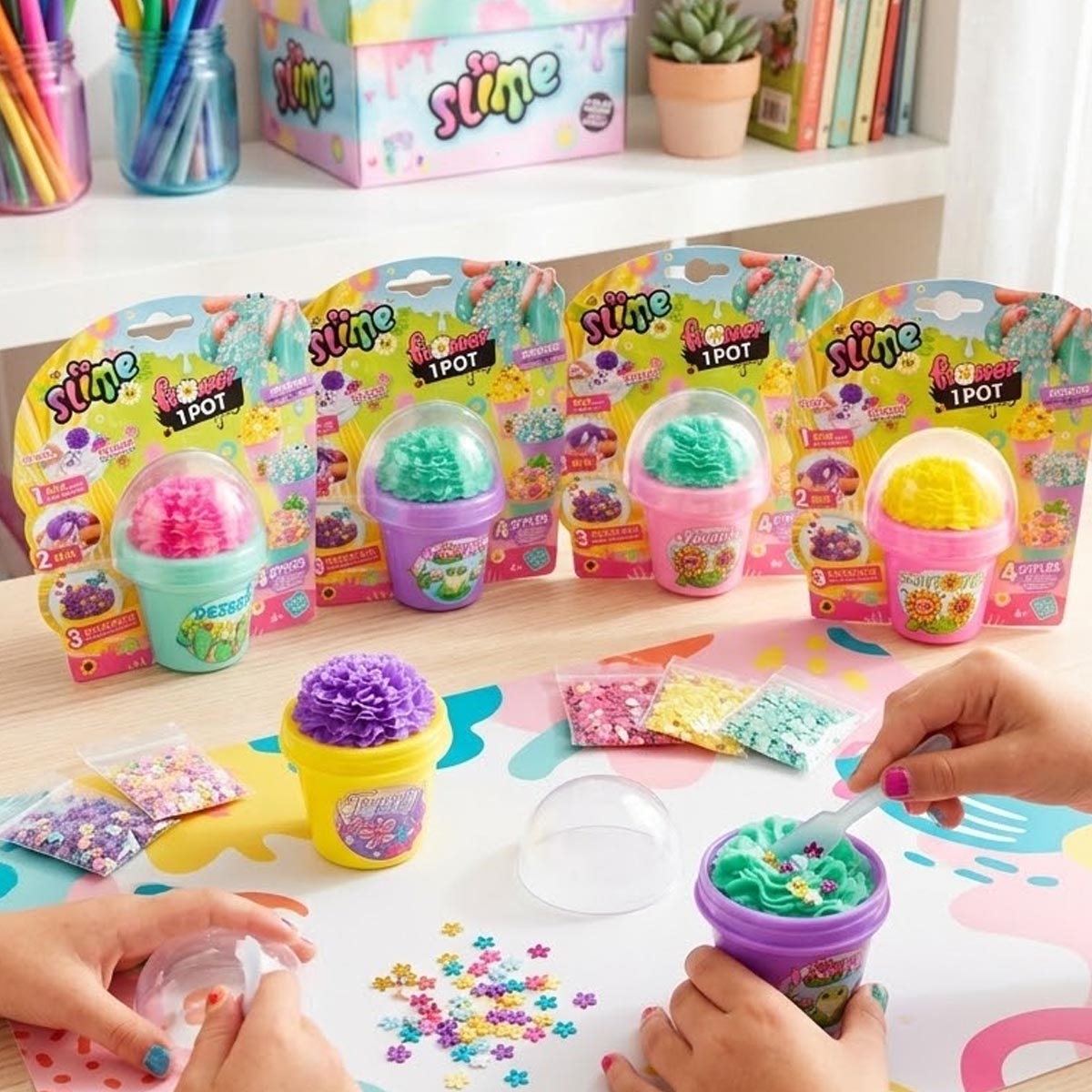Canal Toys Flower Pot Assorted Slime Playset Unisex, 6-8 Years