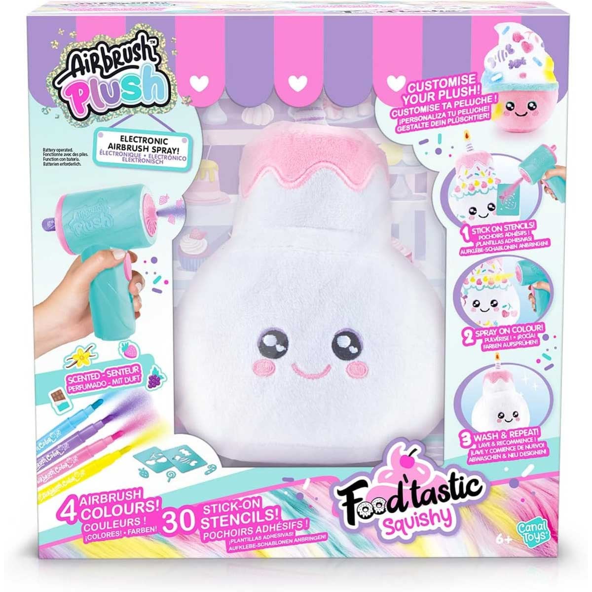 Canal Toys Food'tastic Squish Airbrush Plush Toy Girls, 6-8 Years