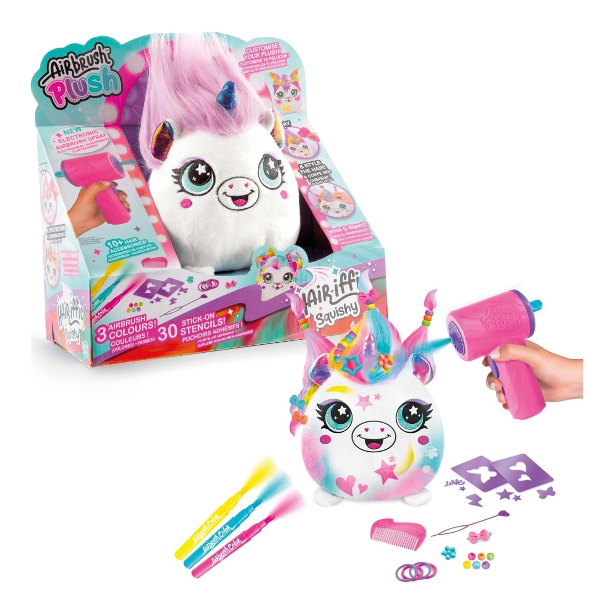 Canal Toys Hair'iffic Squish Pal Airbrush Plush Toy Girls, 6-8 Years