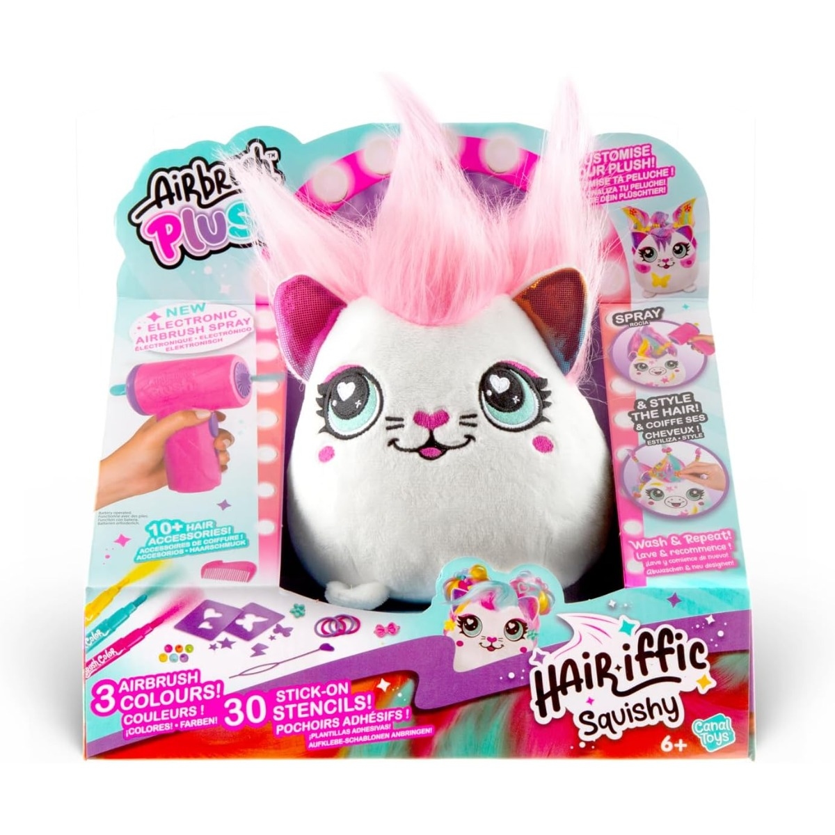 Canal Toys Hair'iffic Squish Pal Airbrush Plush Toy Girls, 6-8 Years
