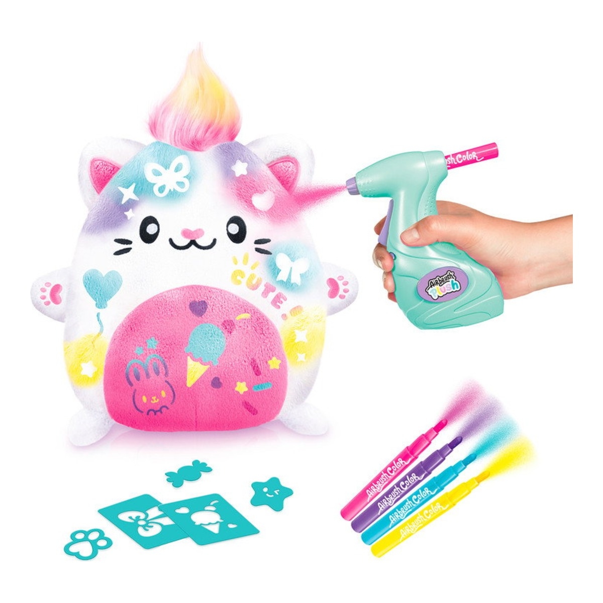 Canal Toys Kawaii Kitty Airbrush Plush Toy Girls, 6-8 Years