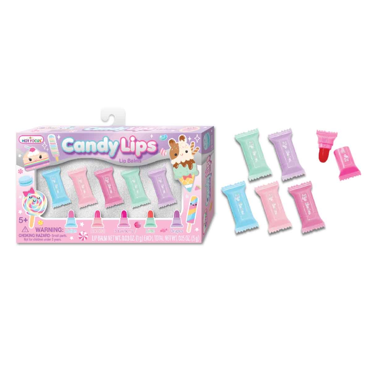 Hot Focus Candy Lips Lip Balm Set Girls, 5-7 Years