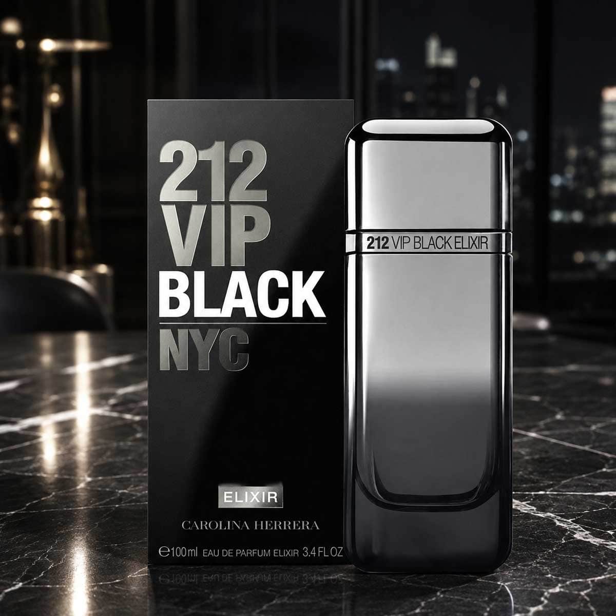 Carolina Herrera 212 Vip Black Elixir Eau De Parfum for Men