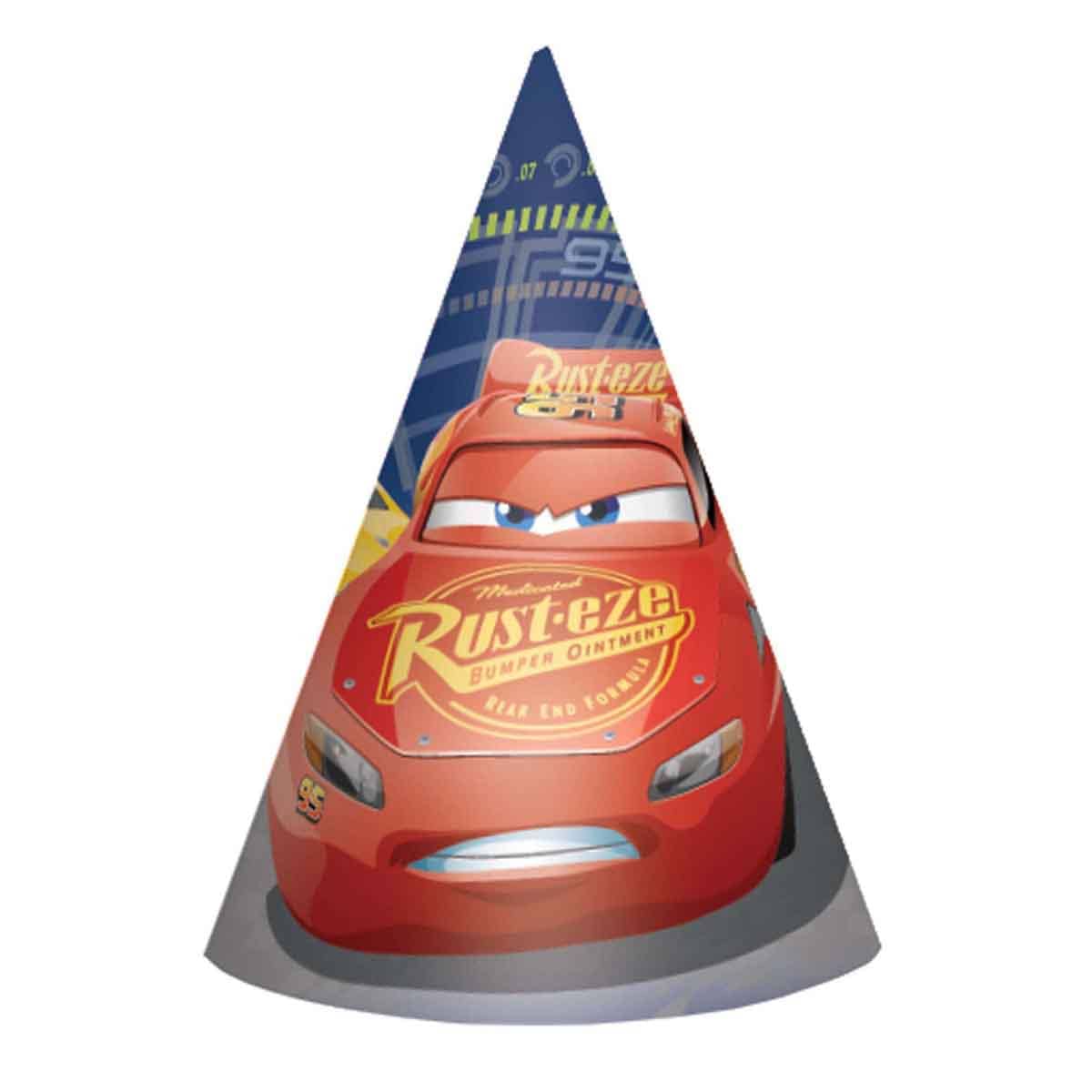 Disney and Pixar Cars 3 Paper Cone Hats Set