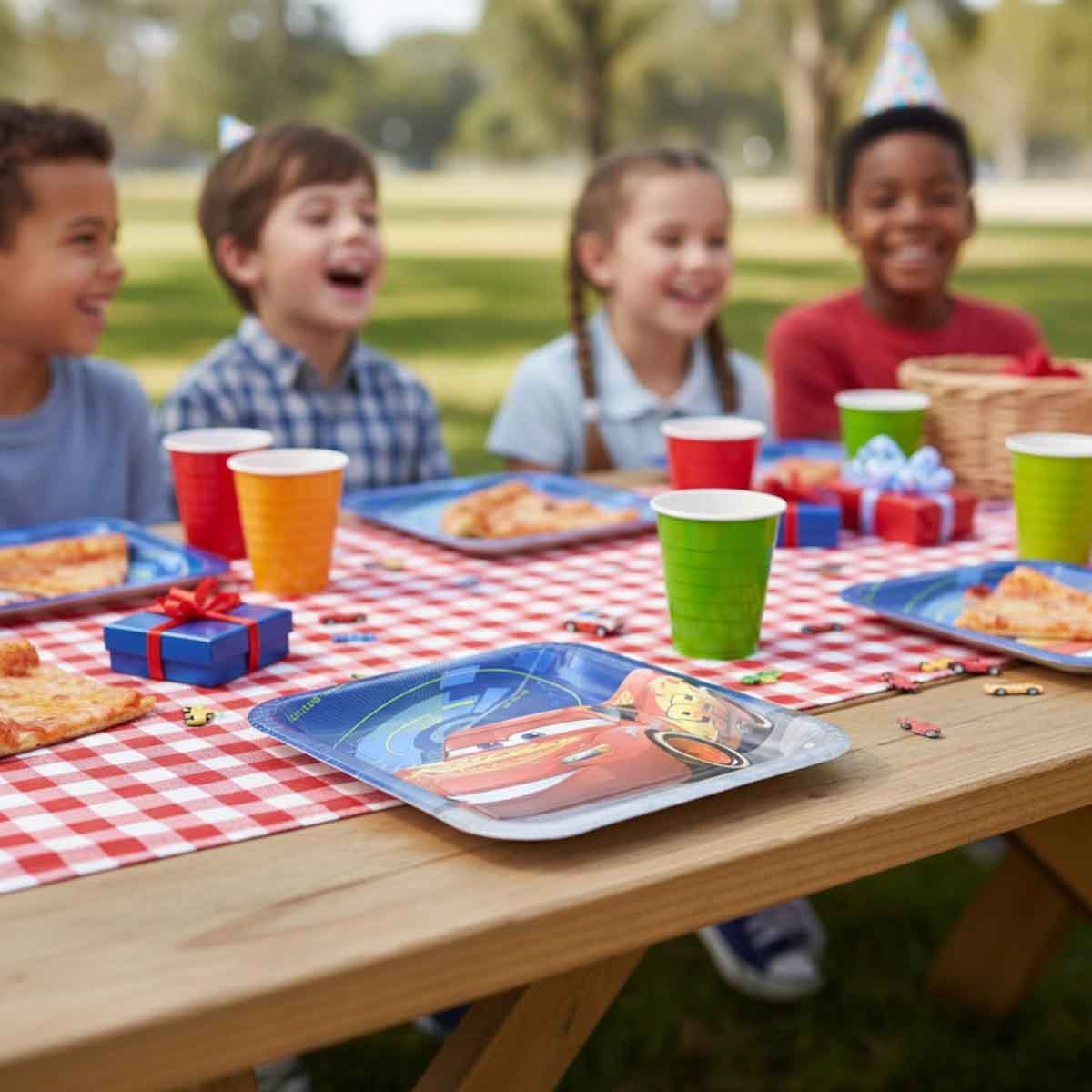 Disney and Pixar Cars 3 8-Piece 9" Square Paper Plate Set