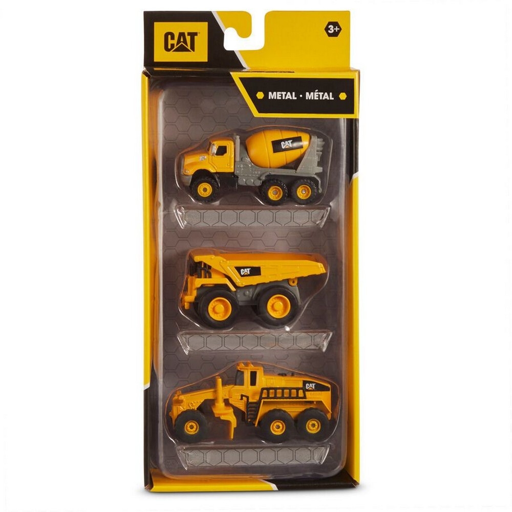 CAT 021664822739 4″ Assorted Diecast Metal Construction Toy Boys, 3-4 Years, Pack of 3