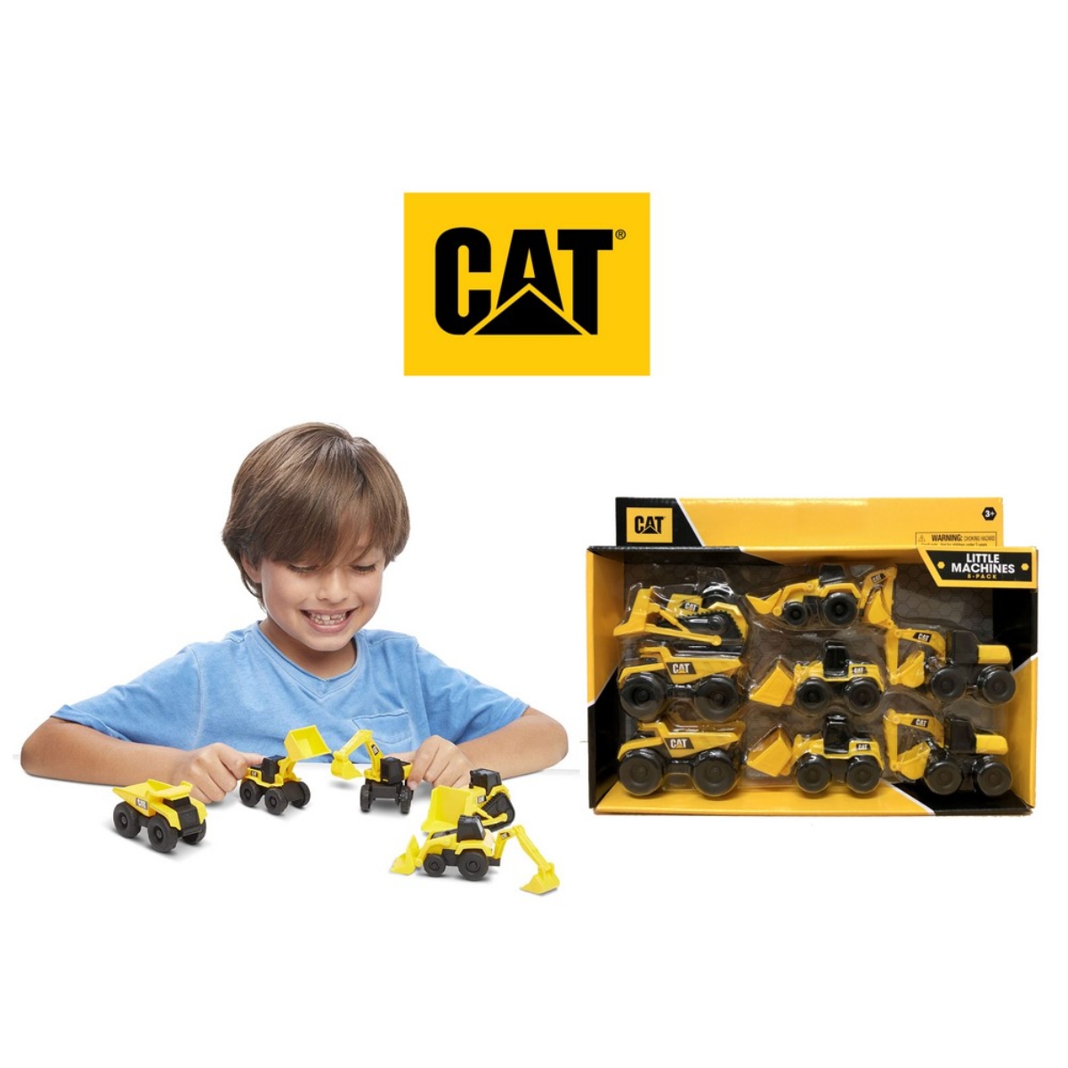 CAT Mini Machines Megapack Construction Toys Boys, 3-4 Years, Pack of 8