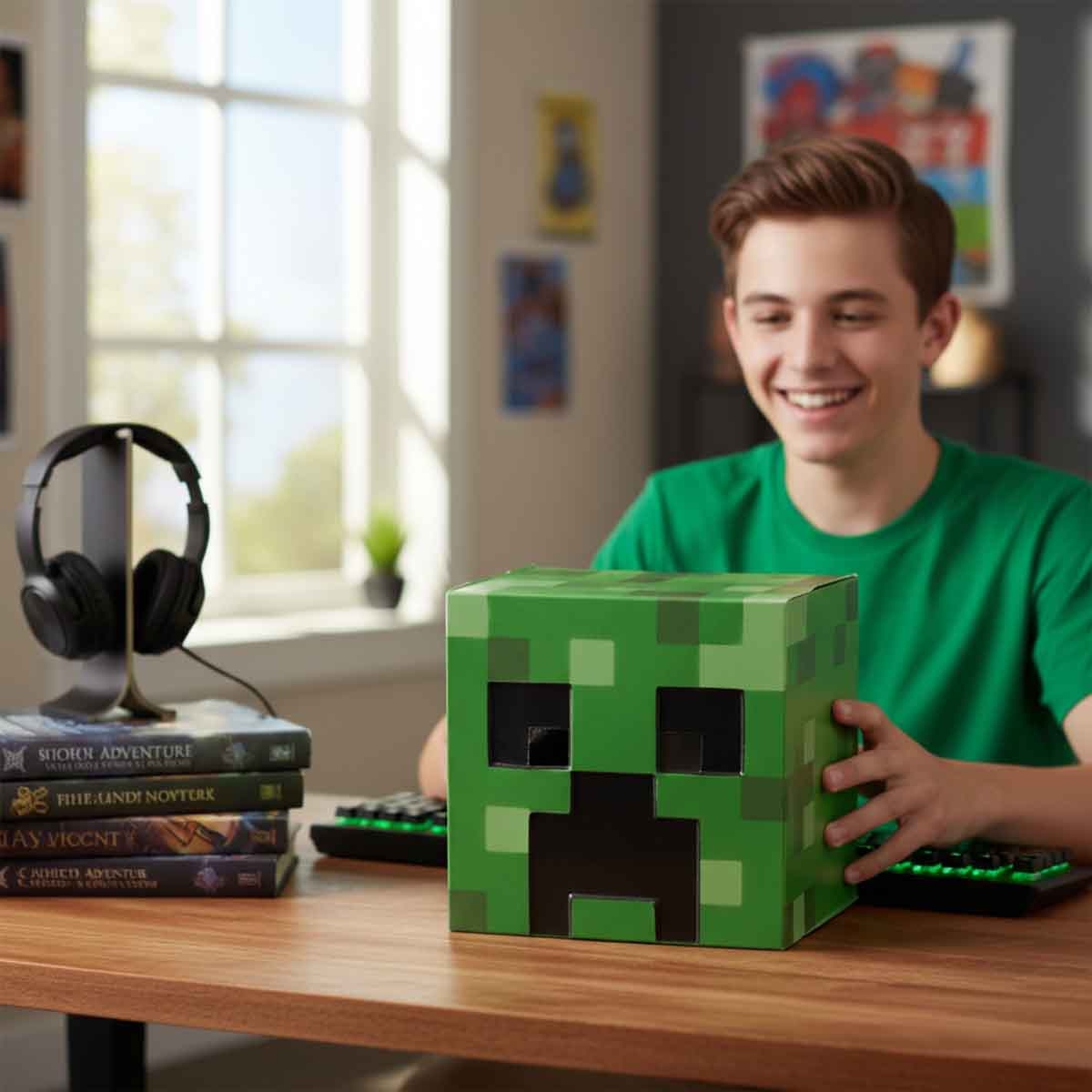 Minecraft Creeper Half Mask