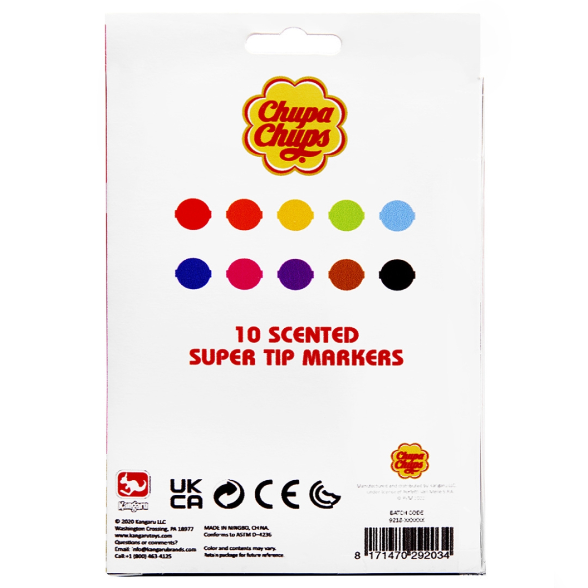 Chupa Chups 10Ct Scented Super Tip Markers Unisex, 3-4 Years