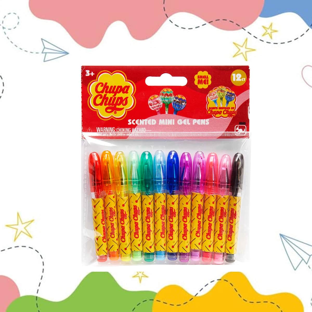 Chupa Chups Scented Mini Gel Pens Unisex, 3-4 Years, Pack of 12