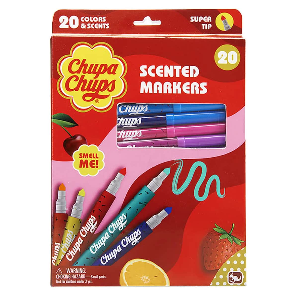 Chupa Chups Scented Supertip Markers Unisex, 3-4 Years, Pack of 20