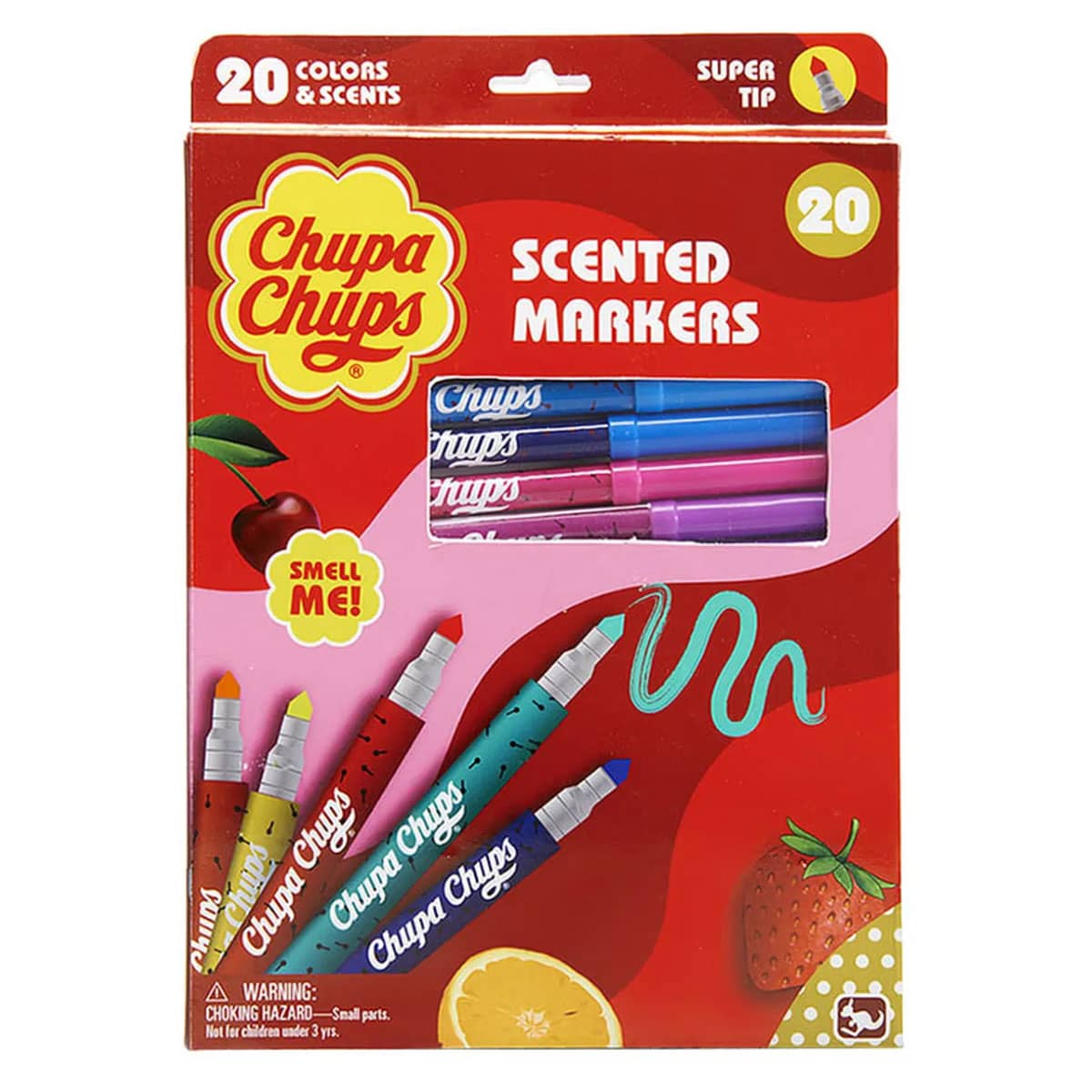 Chupa Chups Scented Supertip Markers Unisex, 3-4 Years, Pack of 20