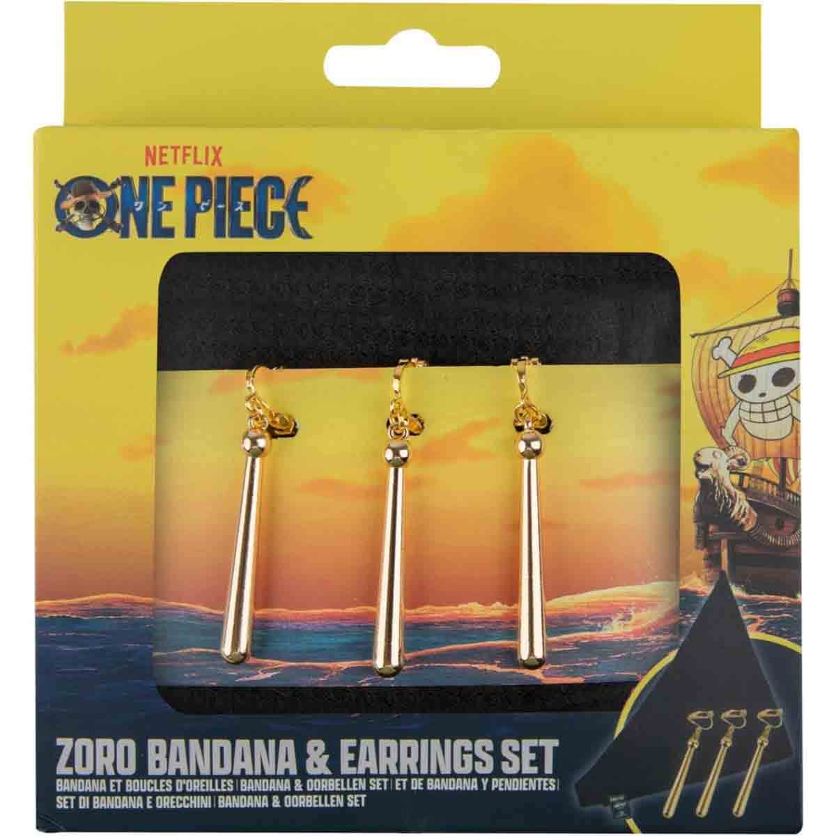 Cinereplicas One Piece Zoro Bandana & Earrings Set Boys, 5-7 Years
