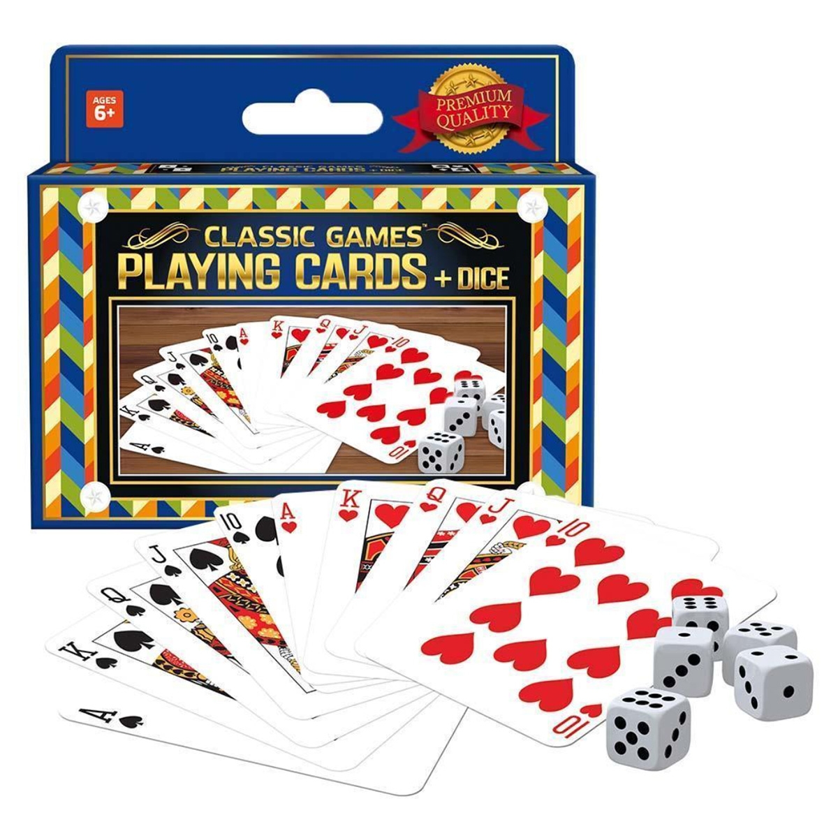 Classic Games Playing Cards Plus Dice Game Unisex, 5-7 Years