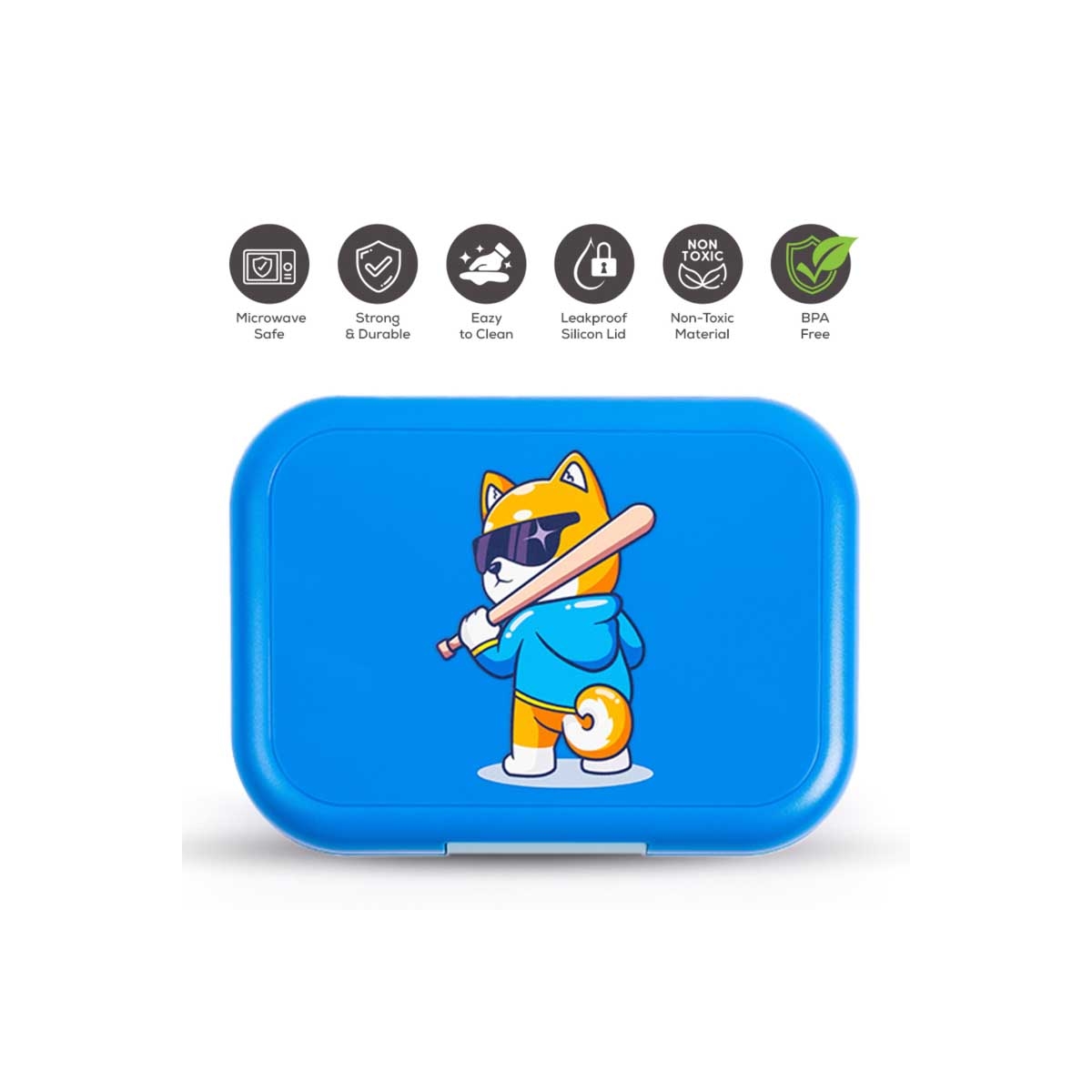 Cocobee 15" Blue Astronaut Backpack + Pencil Case + Water Bottle with Bento Lunch Box Set