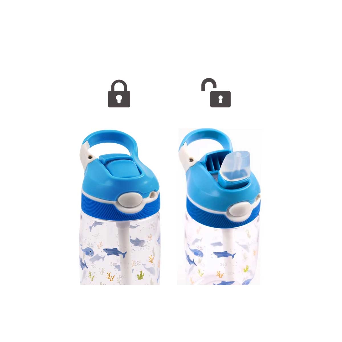 Cocobee 15" Blue Astronaut Backpack + Pencil Case + Water Bottle with Bento Lunch Box Set
