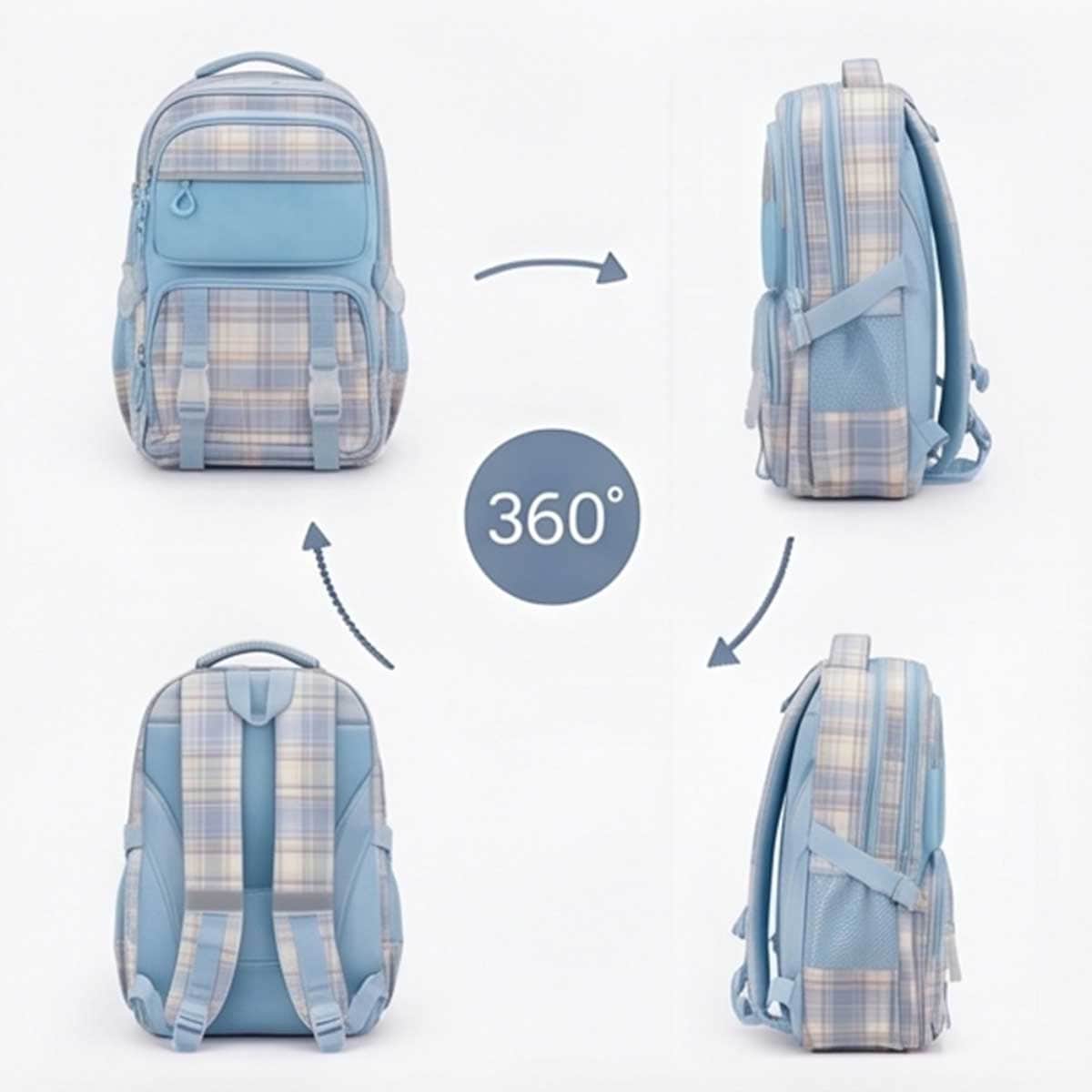 Cocobee 15" Pink Kids Backpack with Oval Lunch Box & Insulated Water Bottle Set