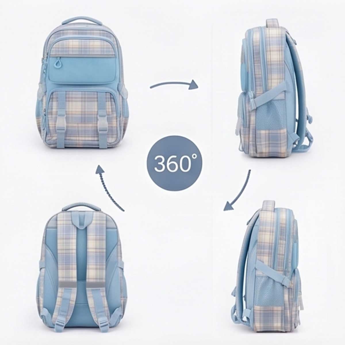 Cocobee 15" Pink Kids Backpack with Oval Lunch Box & Insulated Water Bottle Set