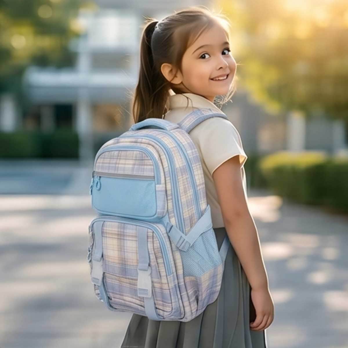 Cocobee 15" Pink Kids Backpack with Oval Lunch Box & Insulated Water Bottle Set