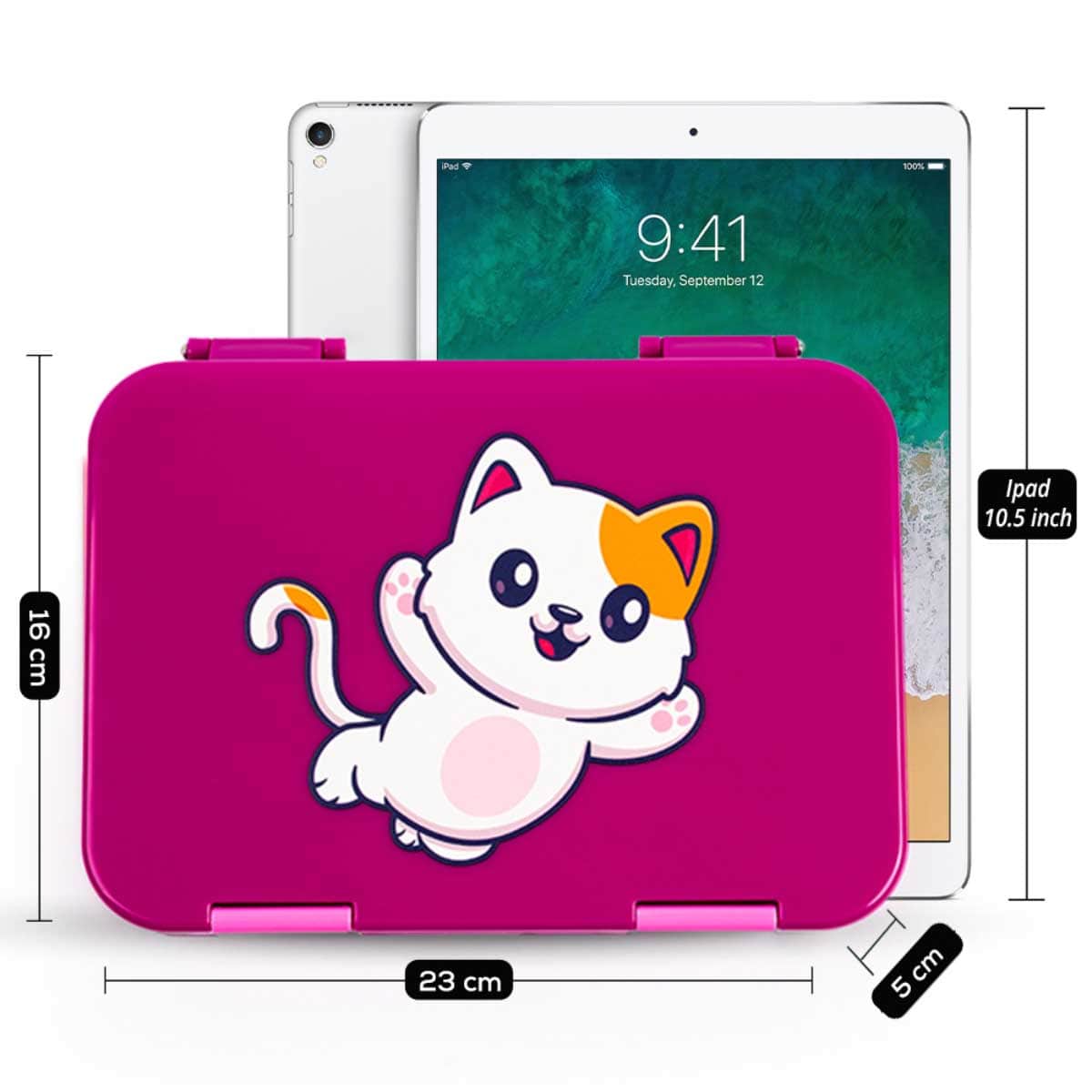 Cocobee 1L Pink 6-Compartment Bento Lunch Box with Disney Mickey Mouse Toy