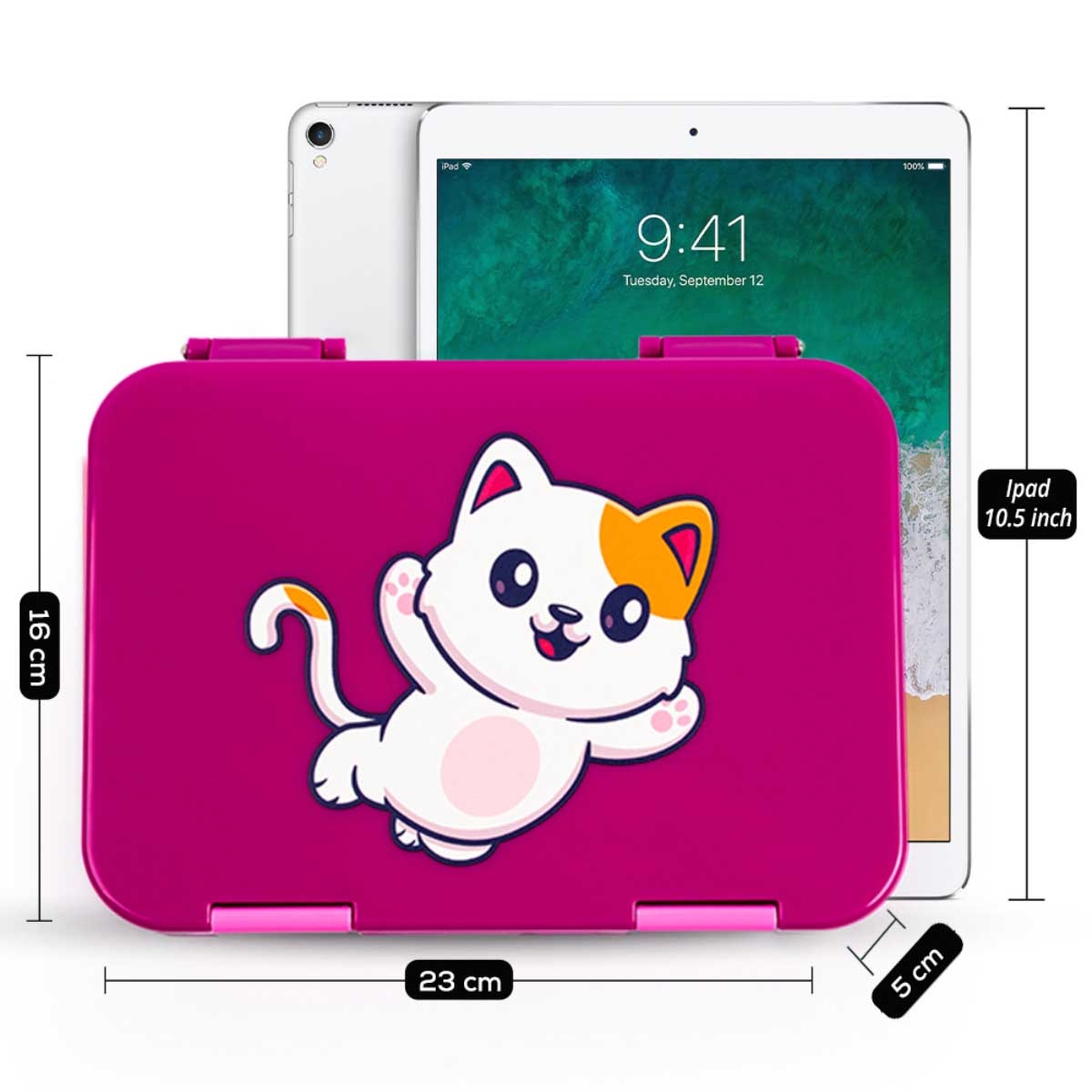 Cocobee 1L Pink 6-Compartment Bento Lunch Box with Disney Mickey Mouse Toy