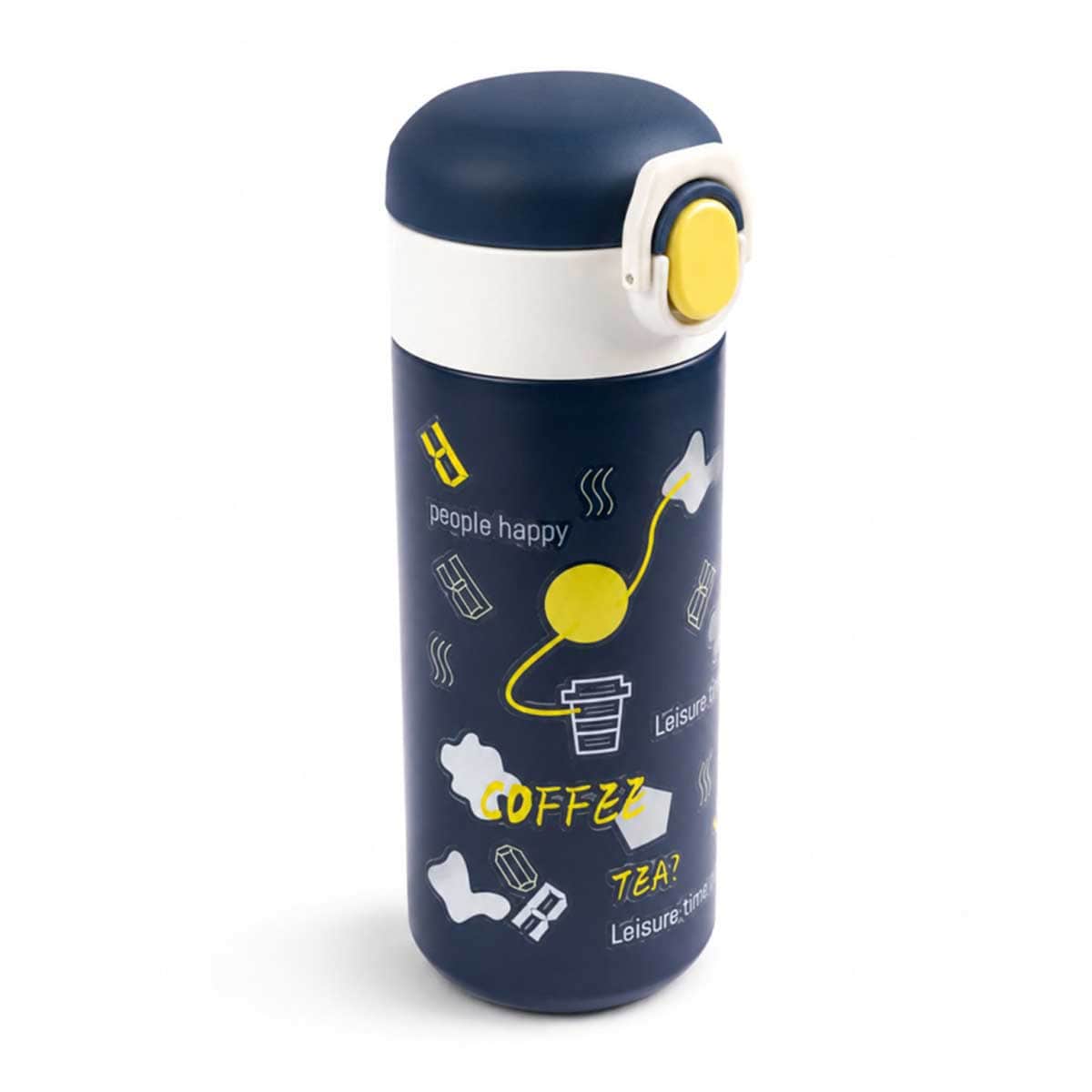 Cocobee 500ml Blue Insulated Stainless Steel Water Bottle with Marvel Spider-Man Writing Board