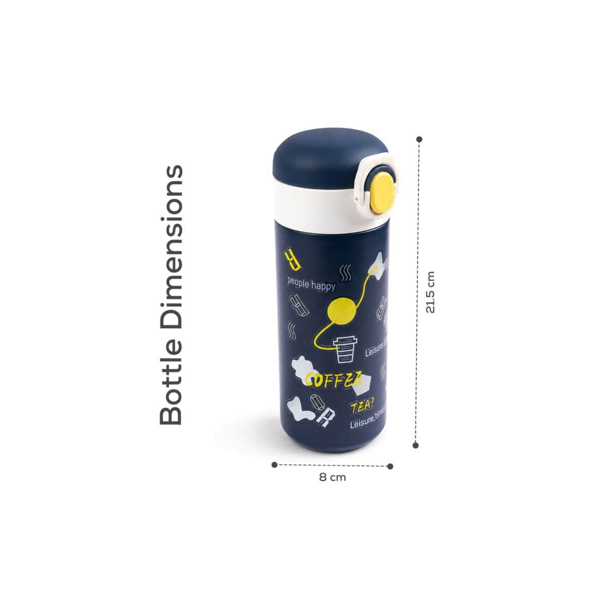 Cocobee 500ml Blue Insulated Stainless Steel Water Bottle with Marvel Spider-Man Writing Board