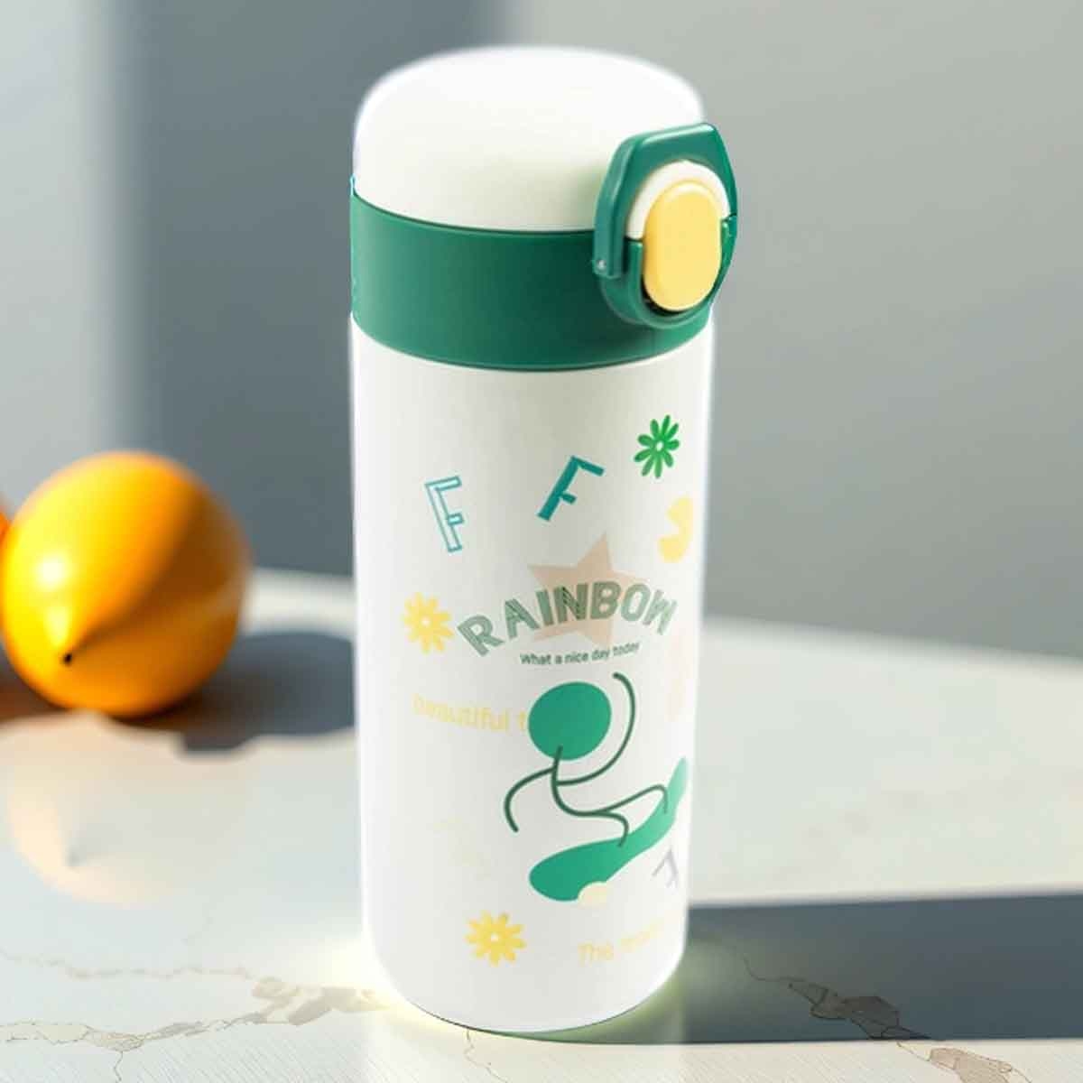 Cocobee 500ml Green Stainless Steel Insulated Water Bottle Unisex, 3-4 Years