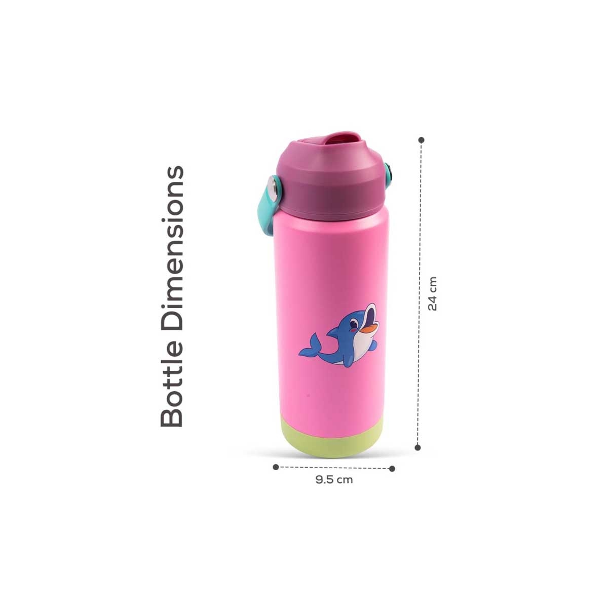 Cocobee 500ml Pink Insulated Stainless Steel Water Bottle with Marvel Spider-Man Watch